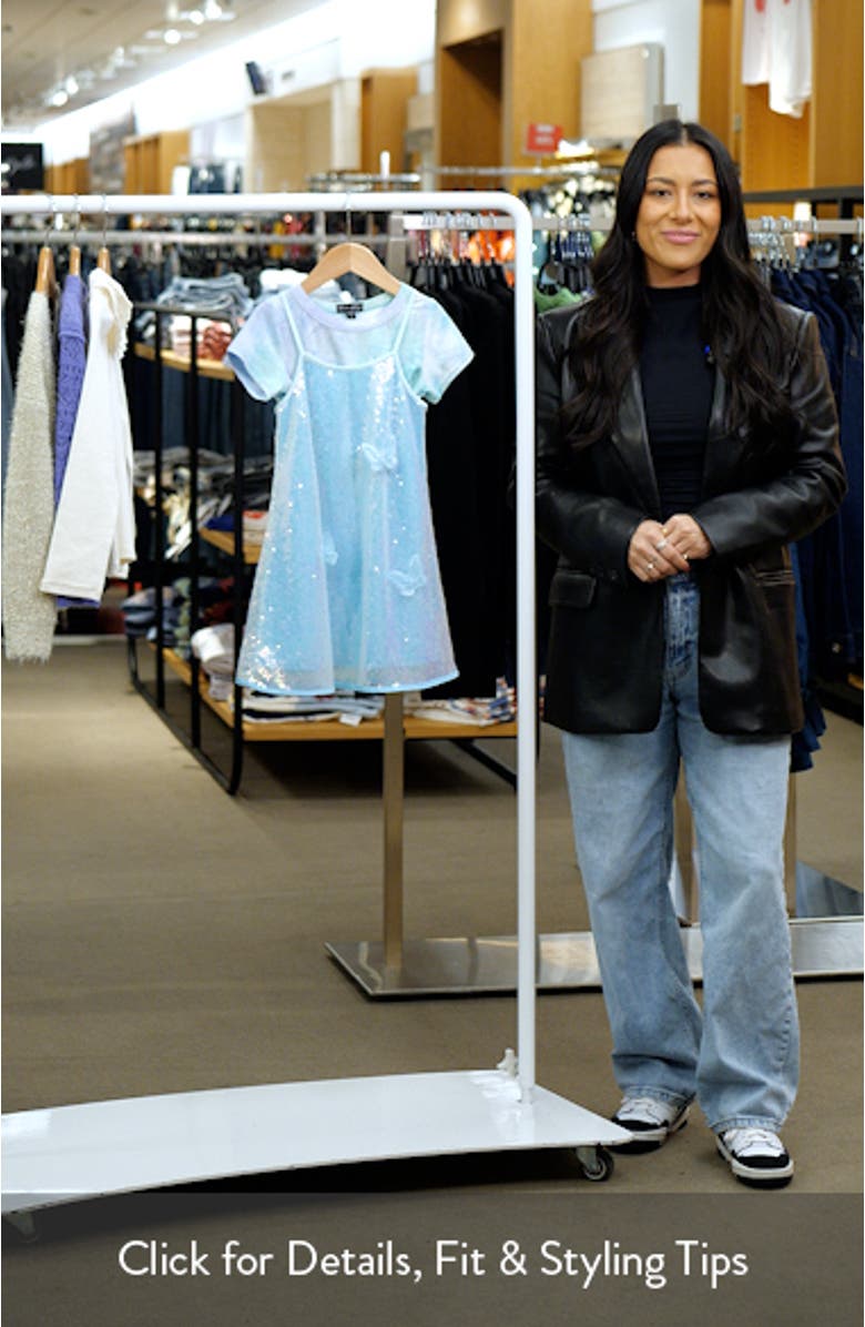 Kids' 3D Butterfly Sequin Dress & T-Shirt Set, sales video thumbnail