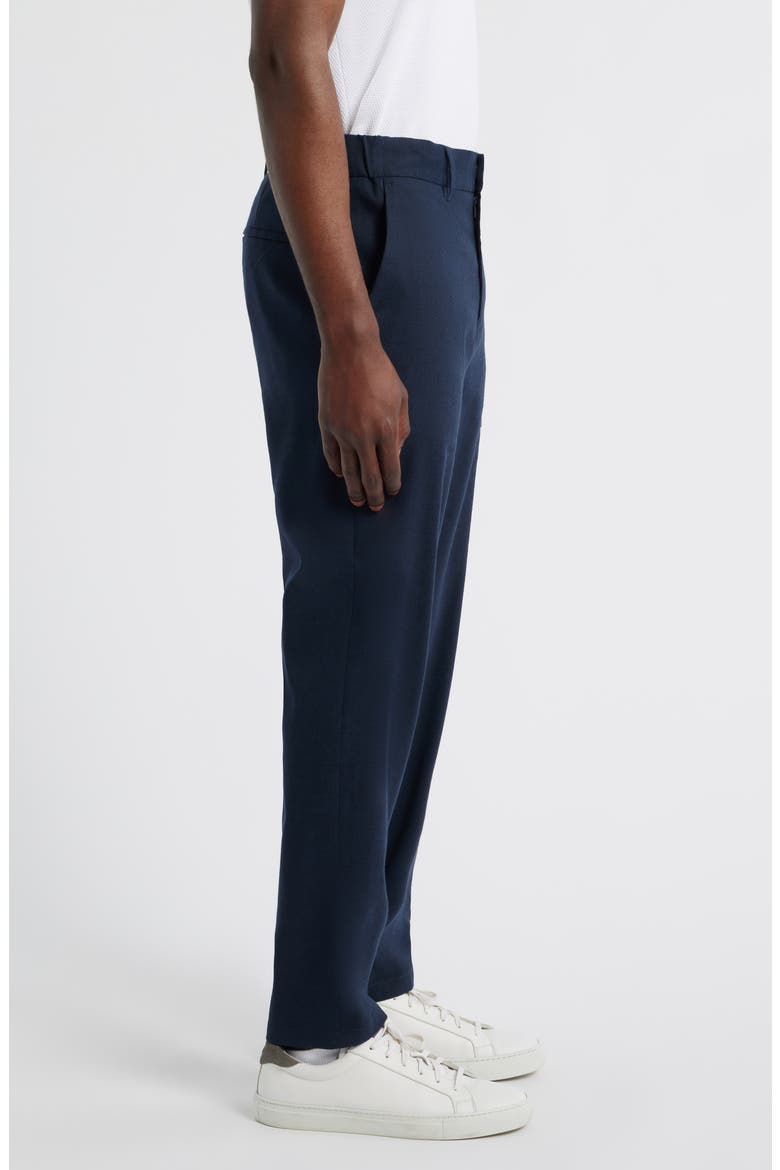 Linen Blend Flat Front Pants, Alternate, color, NAVY SAPPHIRE - BLACK