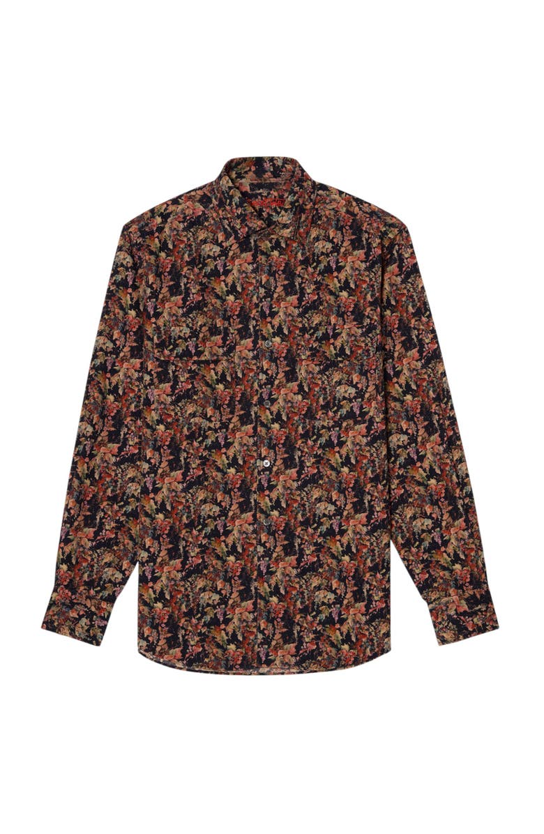 Robert Talbott Morgan Workshirt Vineyard Print Pinwale Corduroy Shirt, Main, color, Black Multi