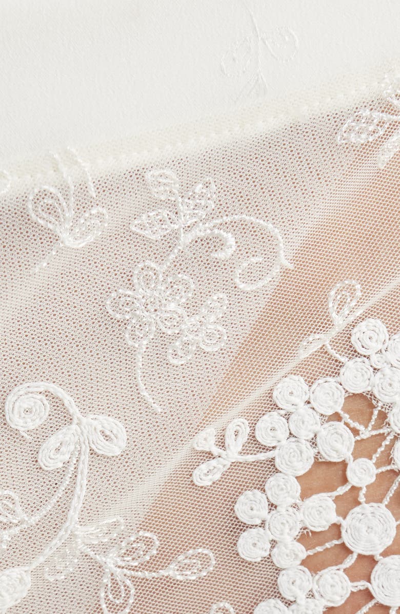 Simone Perele Wish Embroidered Boyshorts, Alternate, color, Ivory