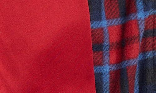 Nordstrom Kids' Long Sleeve Henley T-shirt & Fleece Pajama Pants Set In Red