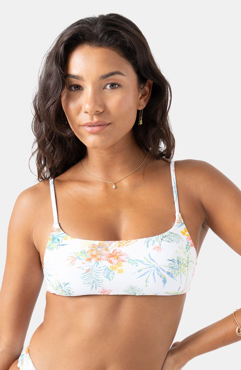 Roxy North Shore Reversible Bikini Top, Alternate, color, White Multi
