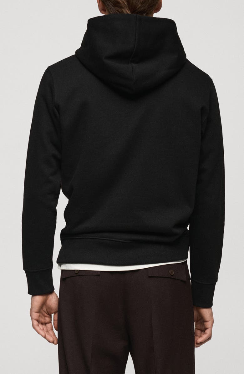 MANGO Cotton Blend Hoodie, Alternate, color, Black