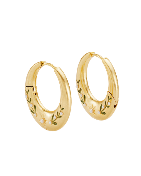 Niva Mistletoe Hoop Earrings