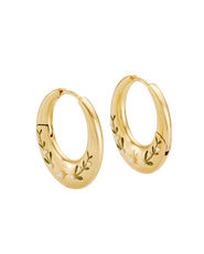 Fable England Niva Mistletoe Hoop Earrings