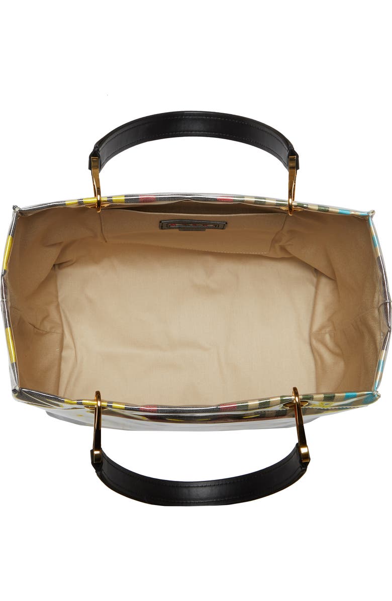 Marni Glossy Grip Logo Stripe Tote, Alternate, color,