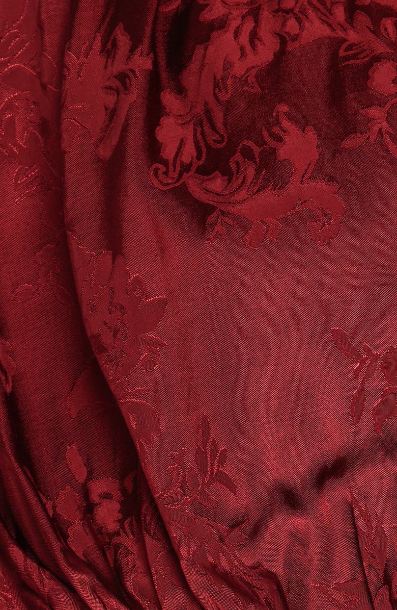 Petal & Pup Bowman Floral Jacquard Crop Top, Alternate, color, Wine