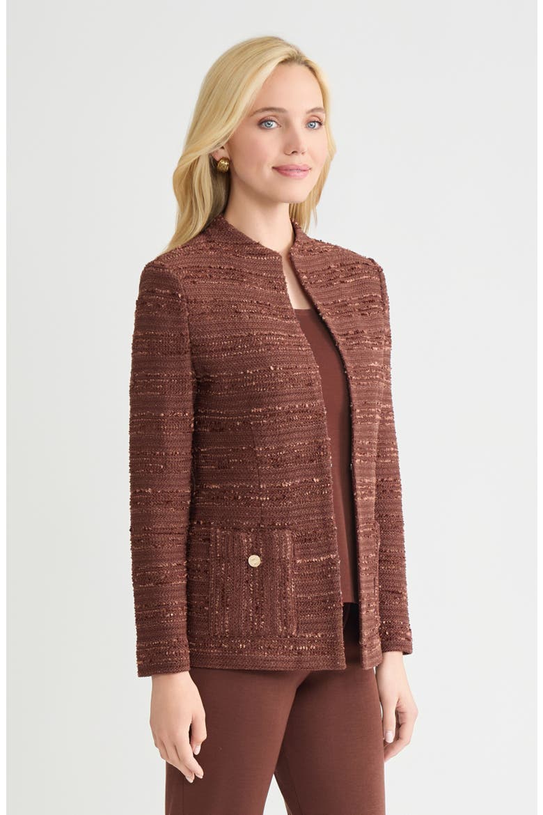 Tailored Tonal Ribbon Knit Jacket, Alternate, color, Truffle