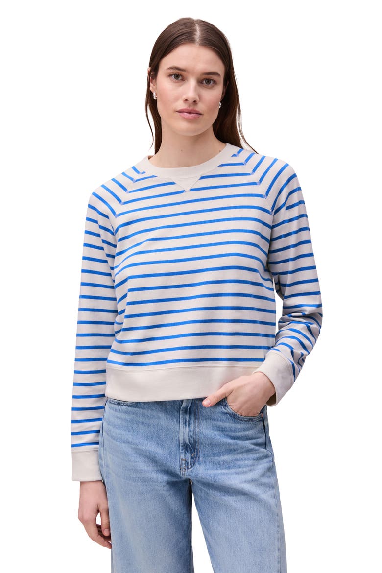 The Heavy Pima Sweatshirt, Main, color, Pop Blue Stripe
