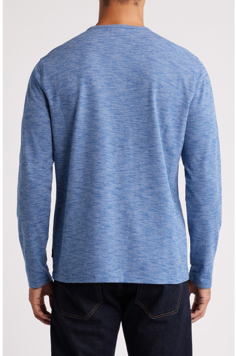 Performance Piqué Henley, Alternate, color, DENIM BLUE