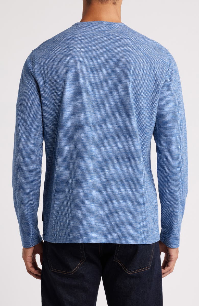 Stone Rose Performance Piqué Henley, Alternate, color, Denim Blue