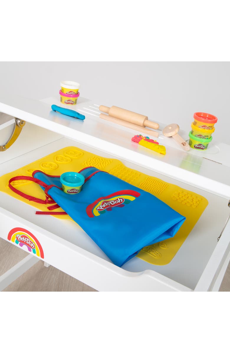 PLAY-DOH School Desk Set, Wooden Chair, 6 Colors, Apron, Tools, 3D Mat, Kids 3+, Alternate, color, Multicolored