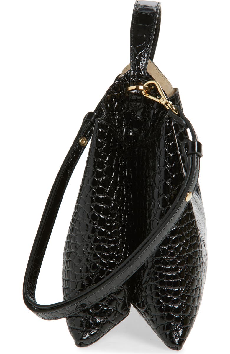 Ree Projects Medium Elieze Croc Embossed Patent Leather Top Handle Bag, Alternate, color,