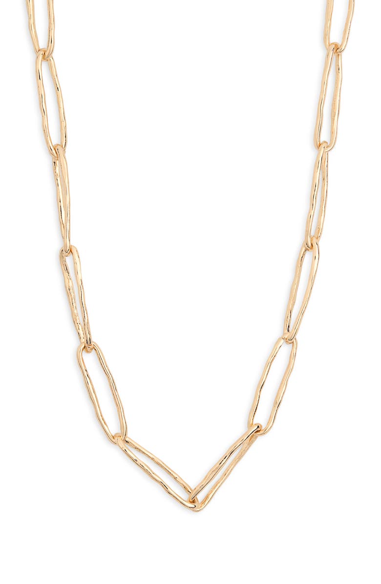 NORDSTROM RACK Paper Clip Chain Necklace, Main, color, Gold