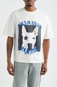 CRIMINAL DAMAGE Star Dog Cotton Graphic T-Shirt