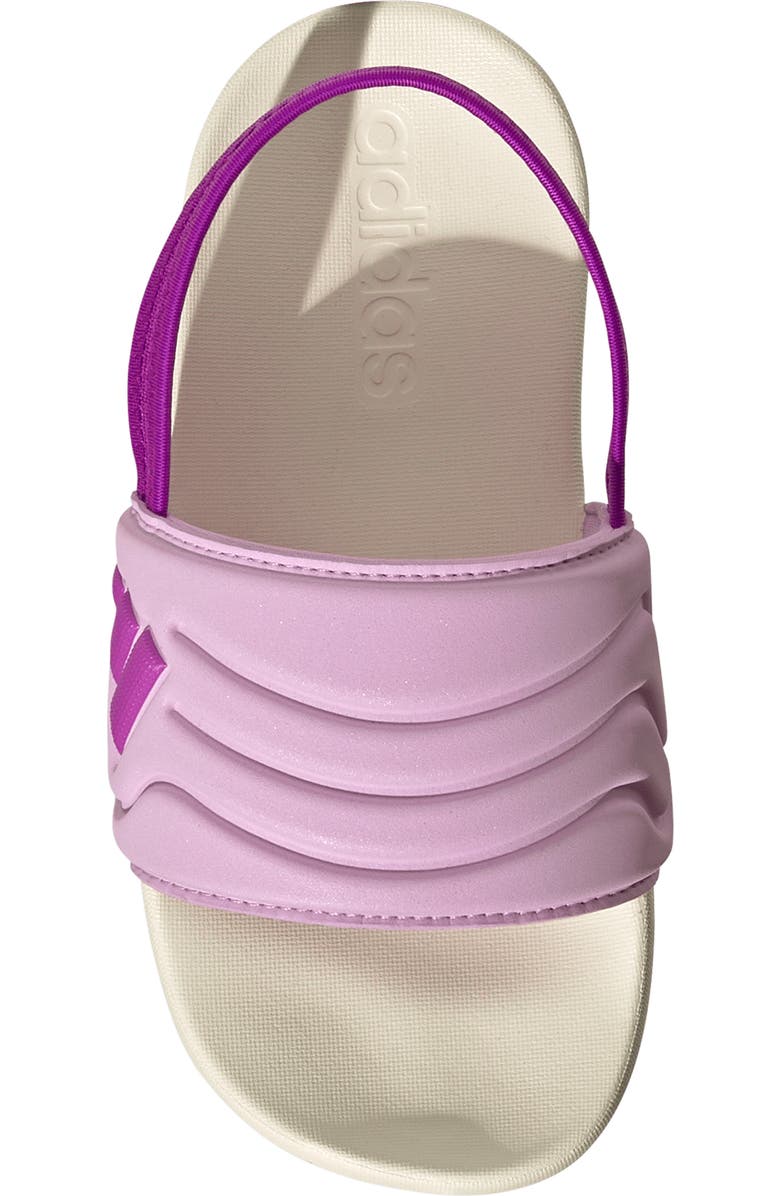 adidas Kids' Adilette Estrap 2.0 Slide Sandal, Alternate, color, Off White/ Purple/ Lilac