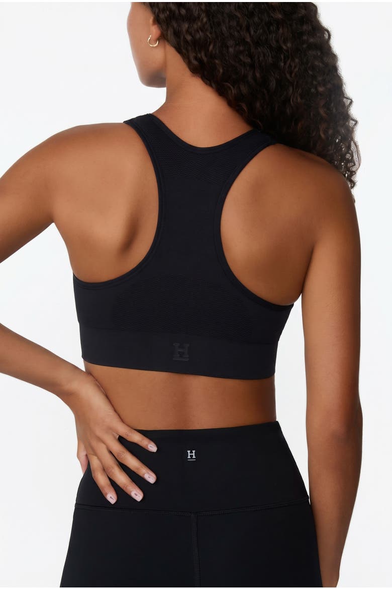 Seamless Racerback Sports Bra, Alternate, color, Black