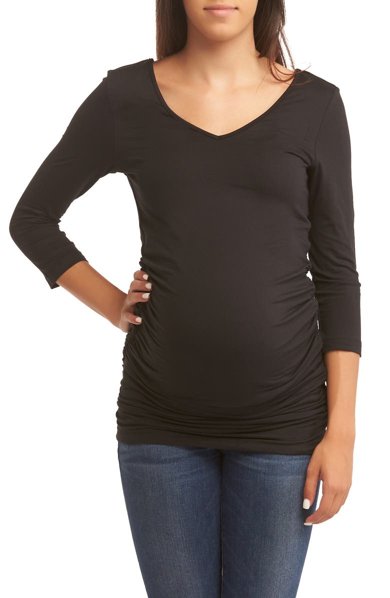 BABY MOON Ruched Maternity Top, Main, color, 