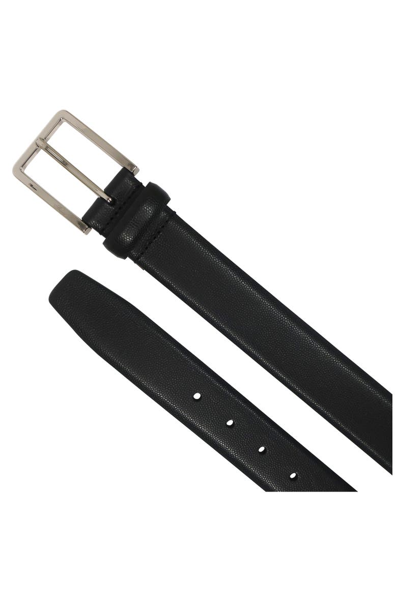 Top Grain Leather Embossed Belt, Alternate, color, Black