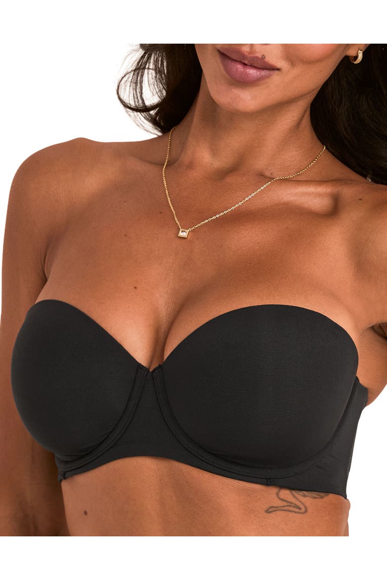 Lou Contour Balconette Bra, Alternate, color, Black