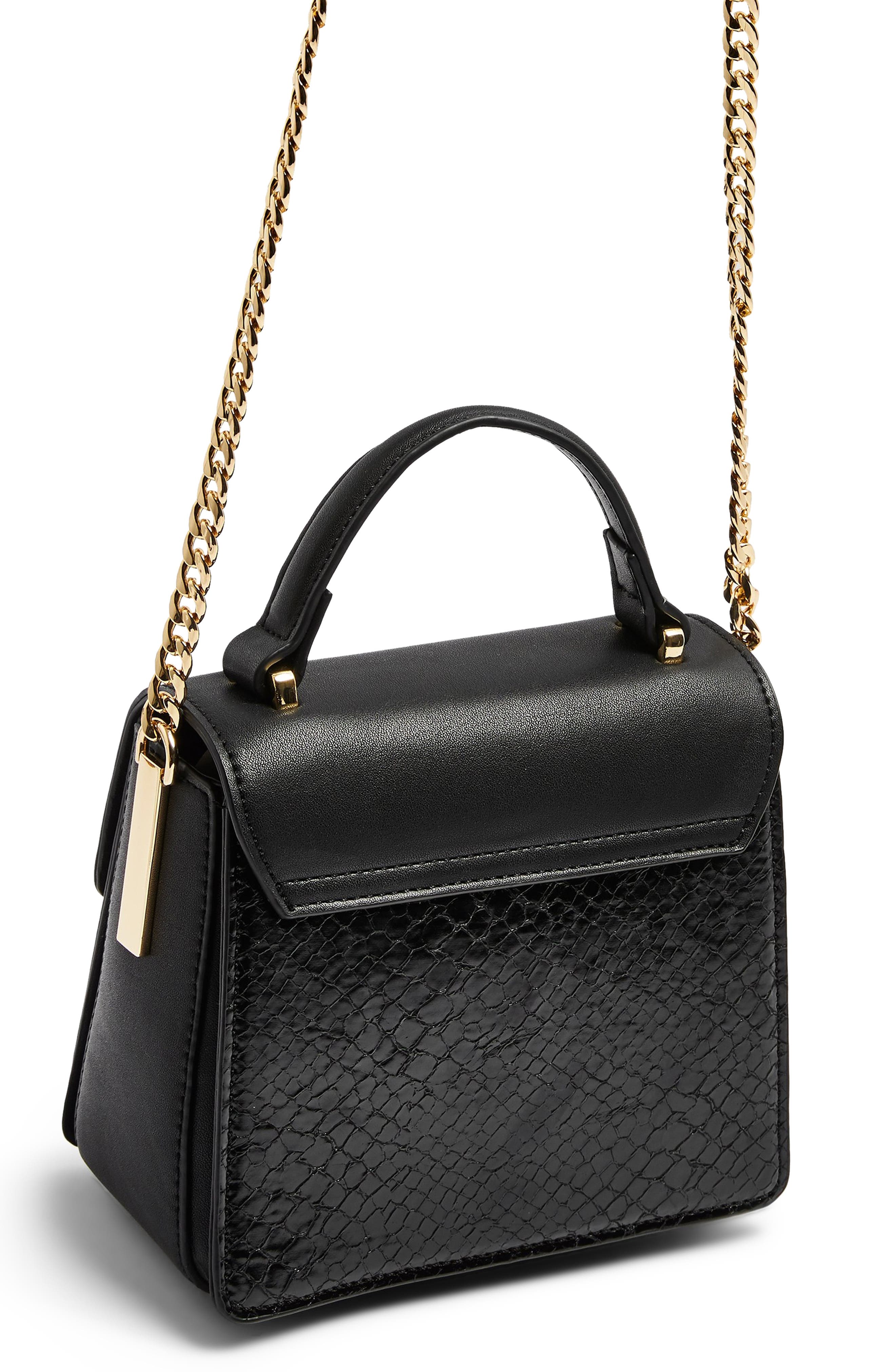 Topshop Mini Celia Faux Leather Crossbody Bag, Alternate, color, 