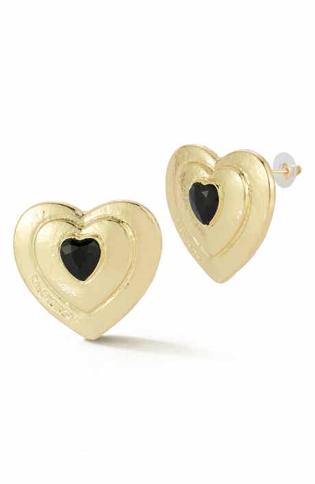 Heart Cubic Zirconia Statement Stud Earrings