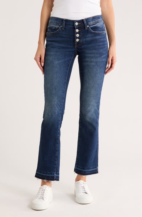 Sweet Button Fly Straight Leg Jeans (Saratoga Rlsd)