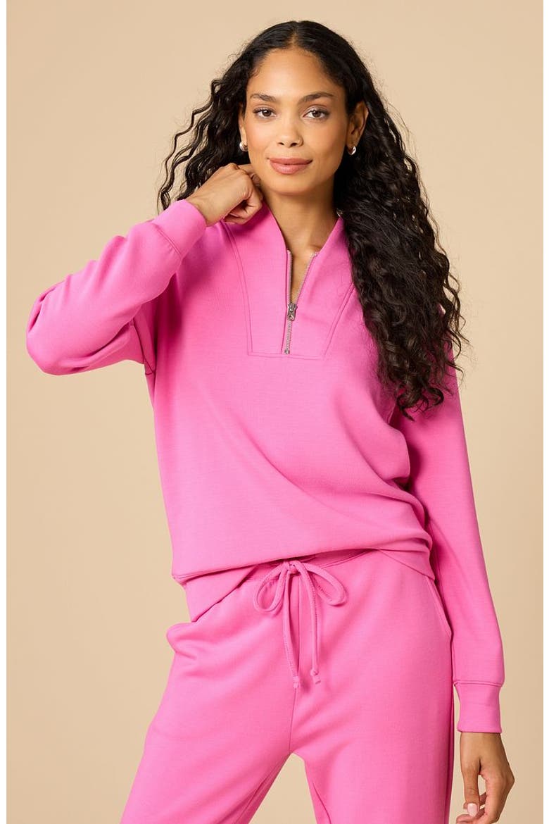 Athleisure DreamTech 1/4 Zip Jogger Set, Alternate, color, Fuchsia
