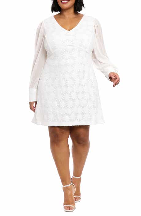 London Times Chiffon Sleeve Daisy Sequin Dress