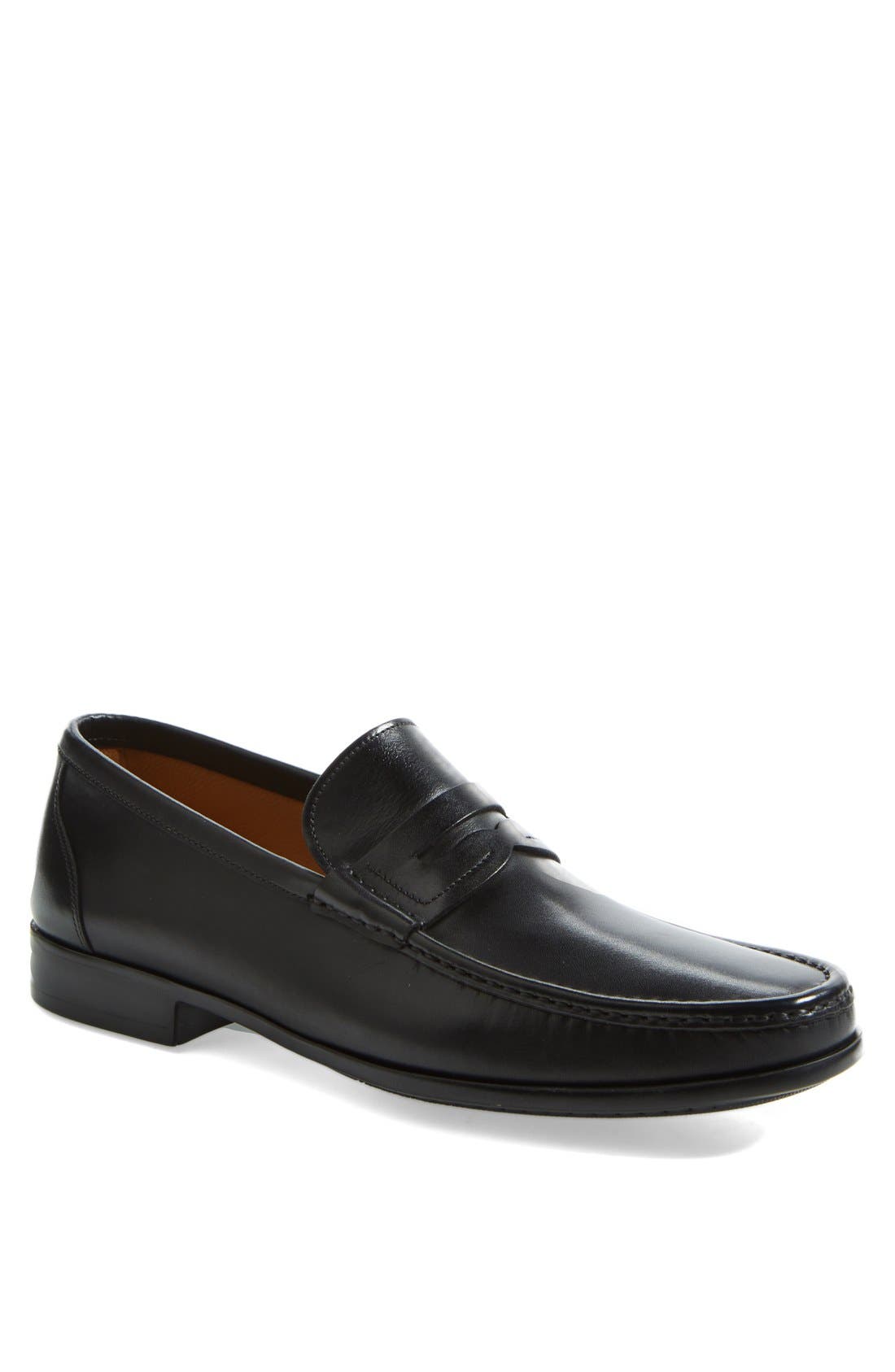 'Ares' Penny Loafer, Main, color, BLACK