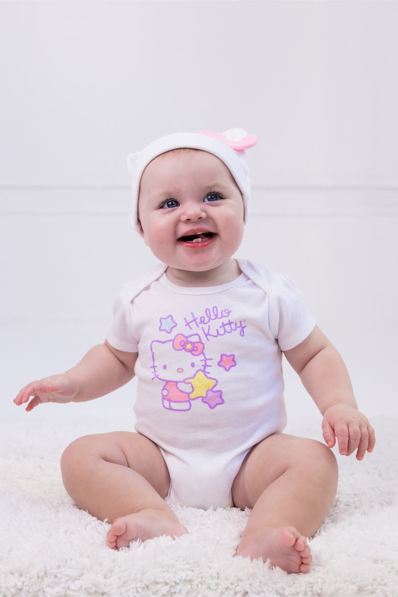 2-Piece Bodysuit and Hat Set, Alternate, color, Hello Kitty White