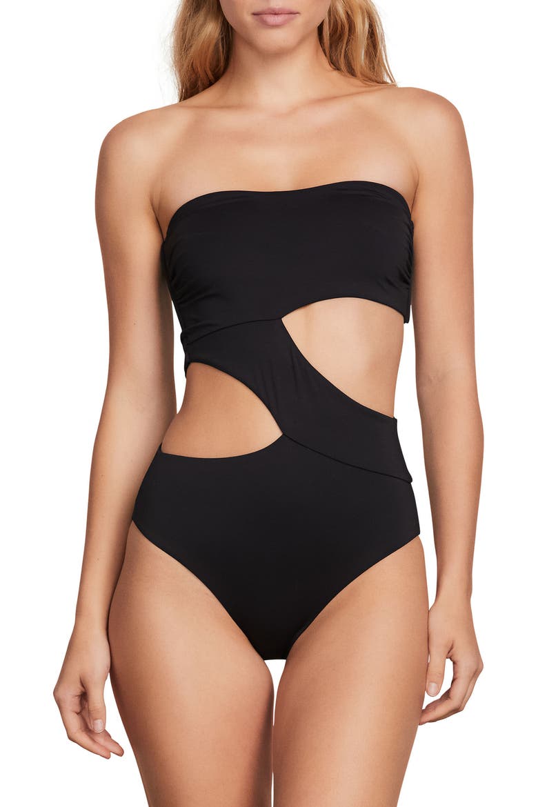 Simply Seamless One-Piece Swimsuit, Main, color, BLACK