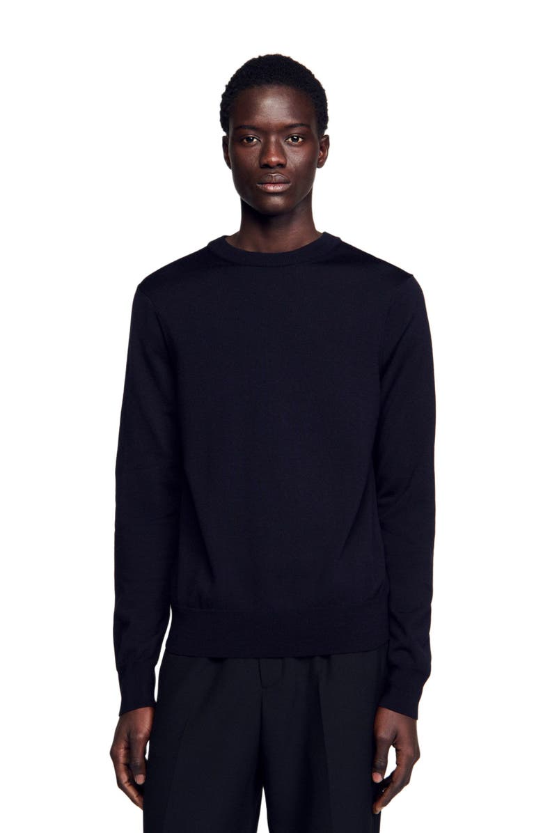 SANDRO Wool sweater, Main, color, Navy Blue