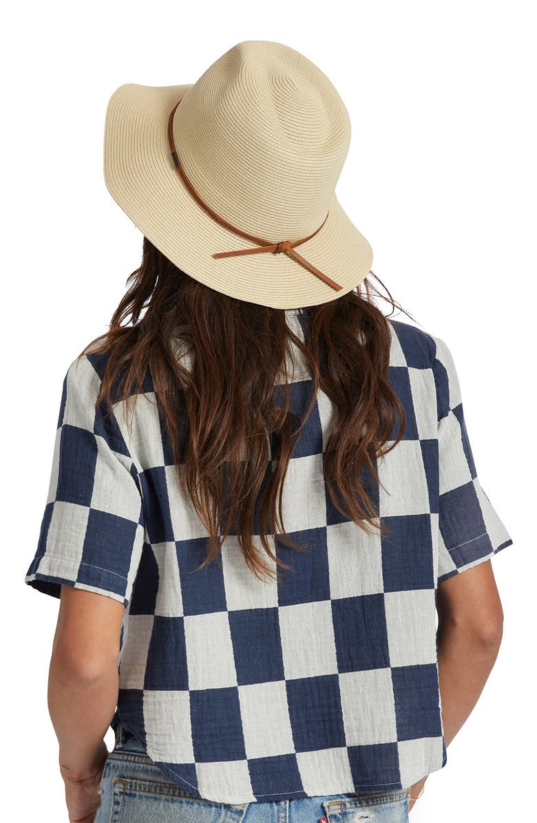 Brixton Wesley Packable Straw Fedora, Alternate, color, Tan