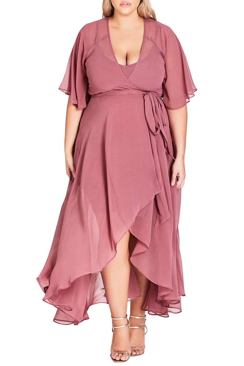 Enthrall Me High/Low Dress, Main, color, ROSE