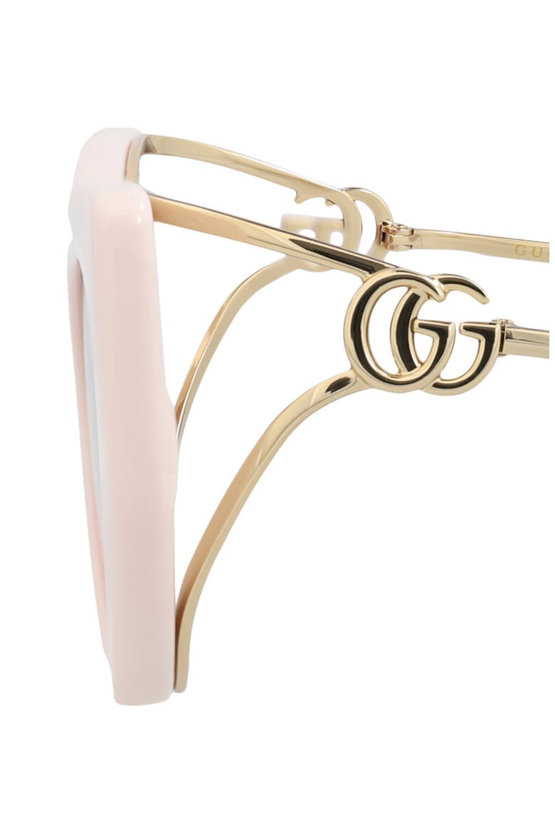 52mm Cat Eye Sunglasses, Alternate, color, IVORY GOLD RED