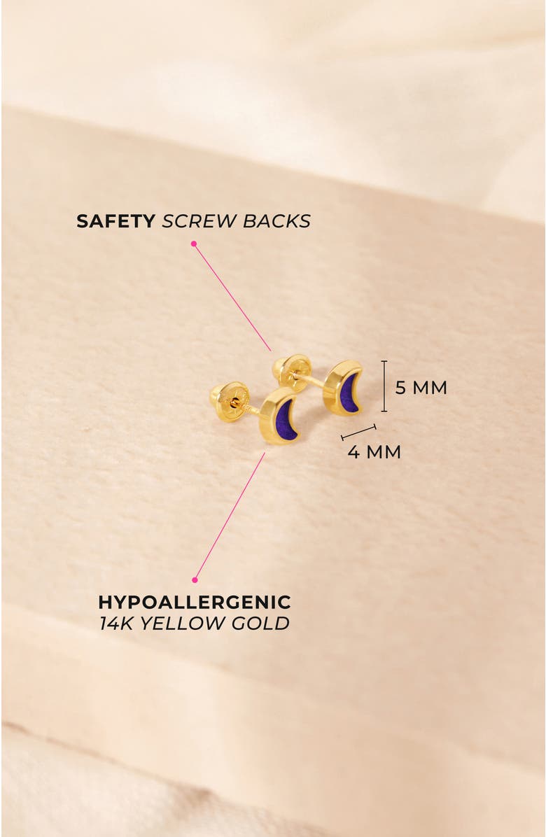 In Season Jewelry 14k Lapis Shaped Earrings, Alternate, color, Purple Moon