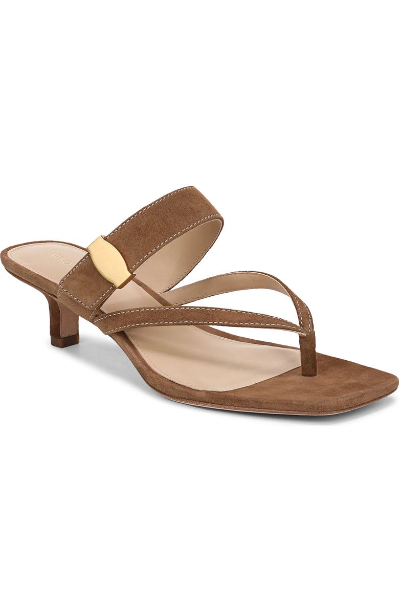 Veronica Beard Salva Kitten Heel Sandal, Main, color, Chestnut