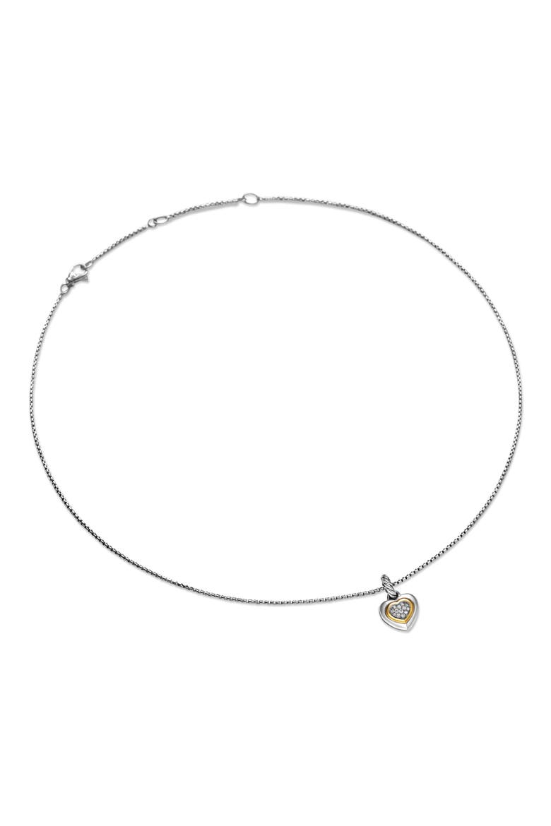 Petite Cable Heart Pendant Necklace, Alternate, color, STERLING SILVER/ GOLD
