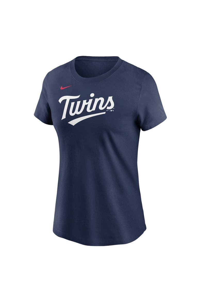 Women's Nike  Navy Minnesota Twins Fuse Wordmark T-Shirt, Alternate, color, Navy