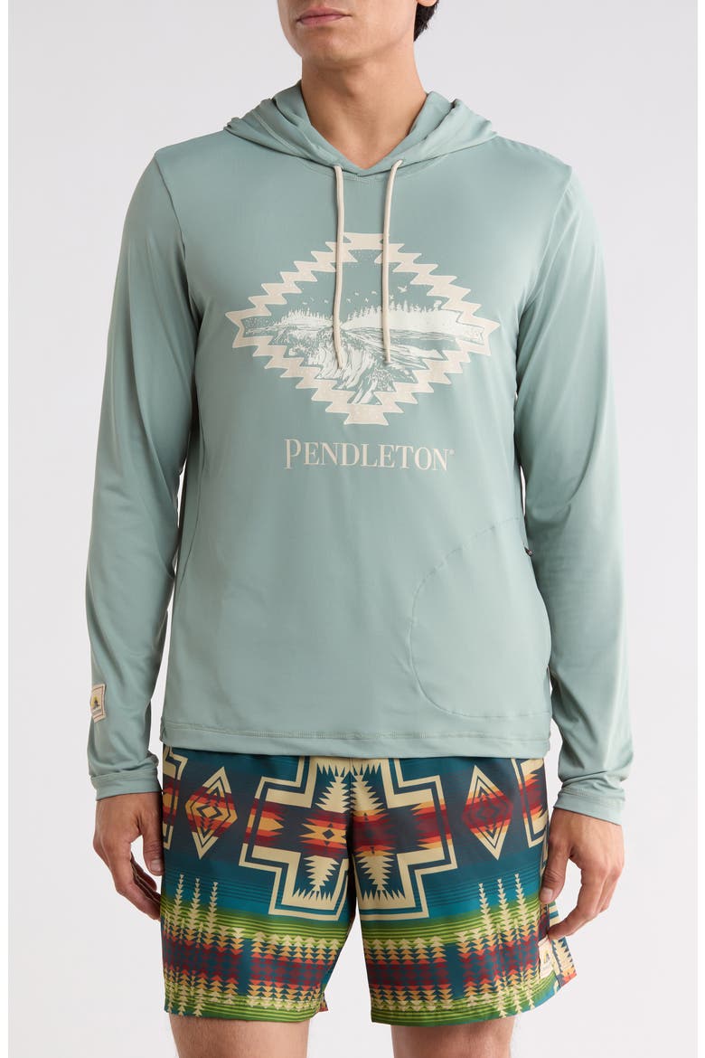 Century Harding Long Sleeve Hooded Rashguard, Main, color, CHINOIS CHEST LANDSCAPE GRAPHI