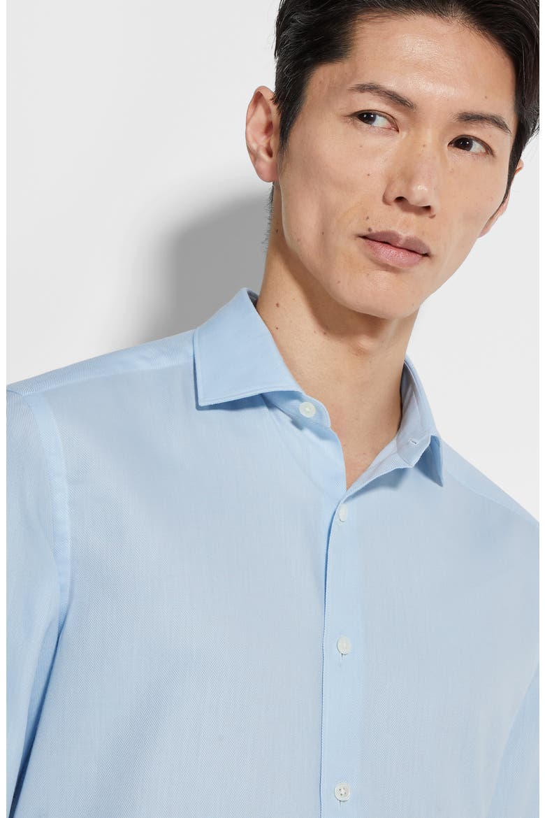 Cashco Cotton & Cashmere Button-Up Shirt, Alternate, color, GHIACCIO