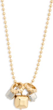 AllSaints Pyramid & Mixed Metal Charm Necklace