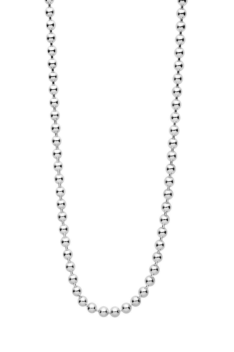 Men's Signature Caviar Ball Chain Necklace, Main, color, SILVER