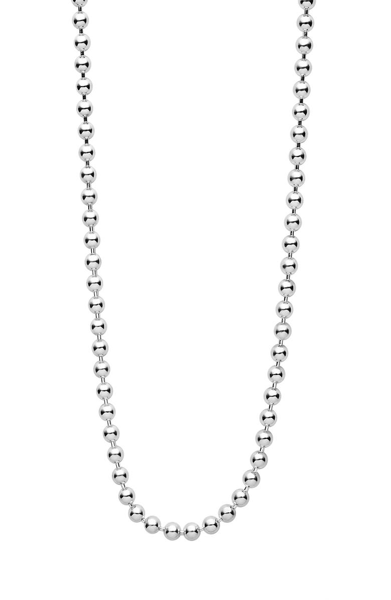 LAGOS Men's Signature Caviar Ball Chain Necklace, Main, color, Silver