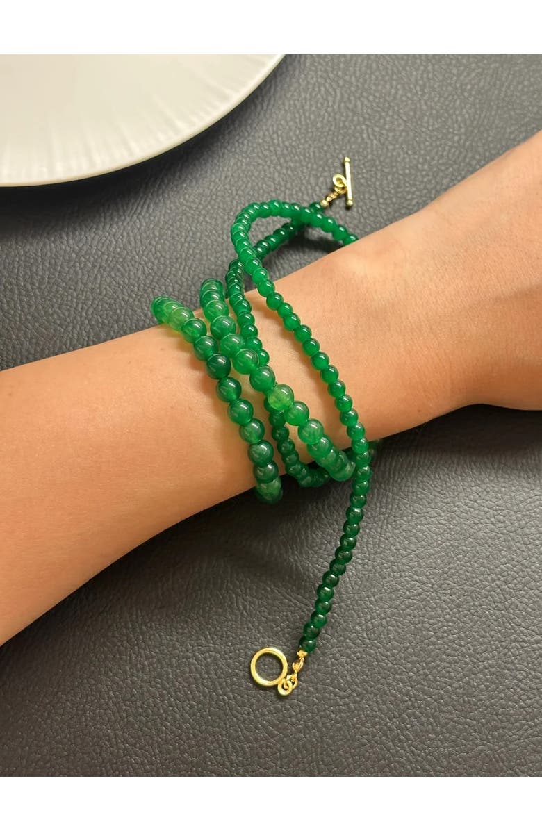 seree Lime Green jade beaded necklace, Alternate, color, Green