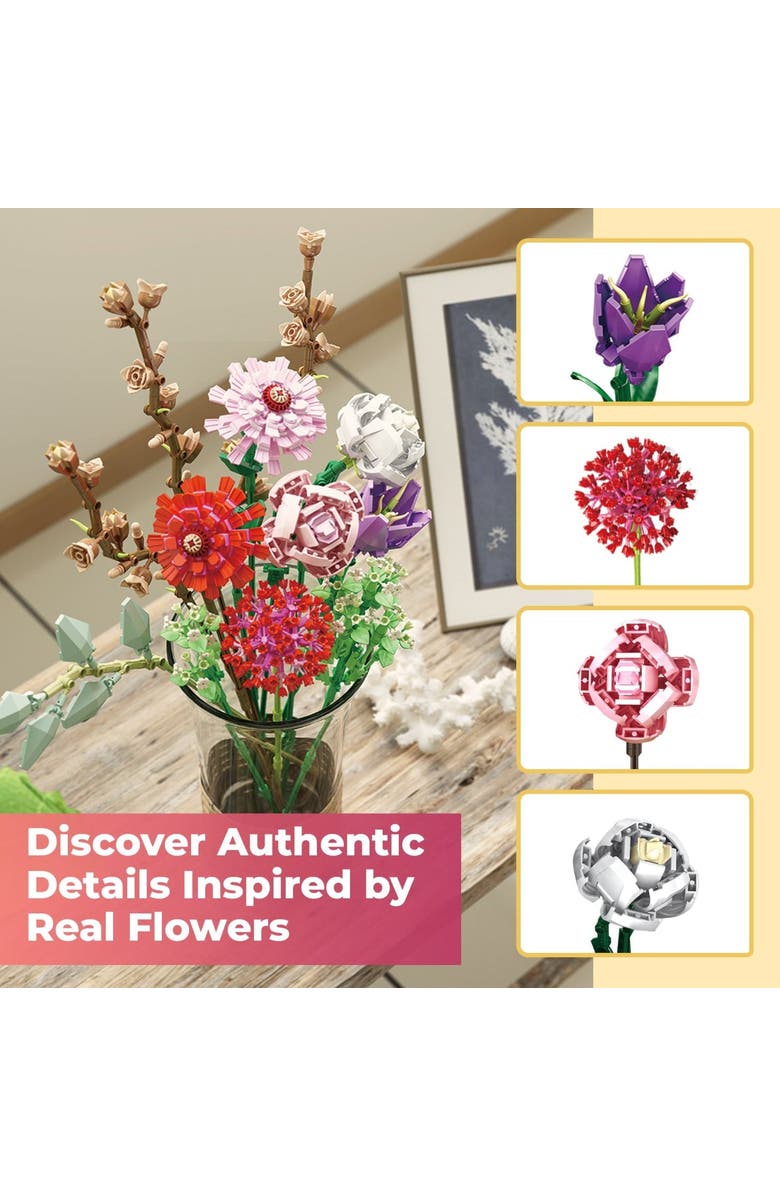 CONTIXO Spring Bouquet Floral Building Block Set, Alternate, color, Multi Color Spring