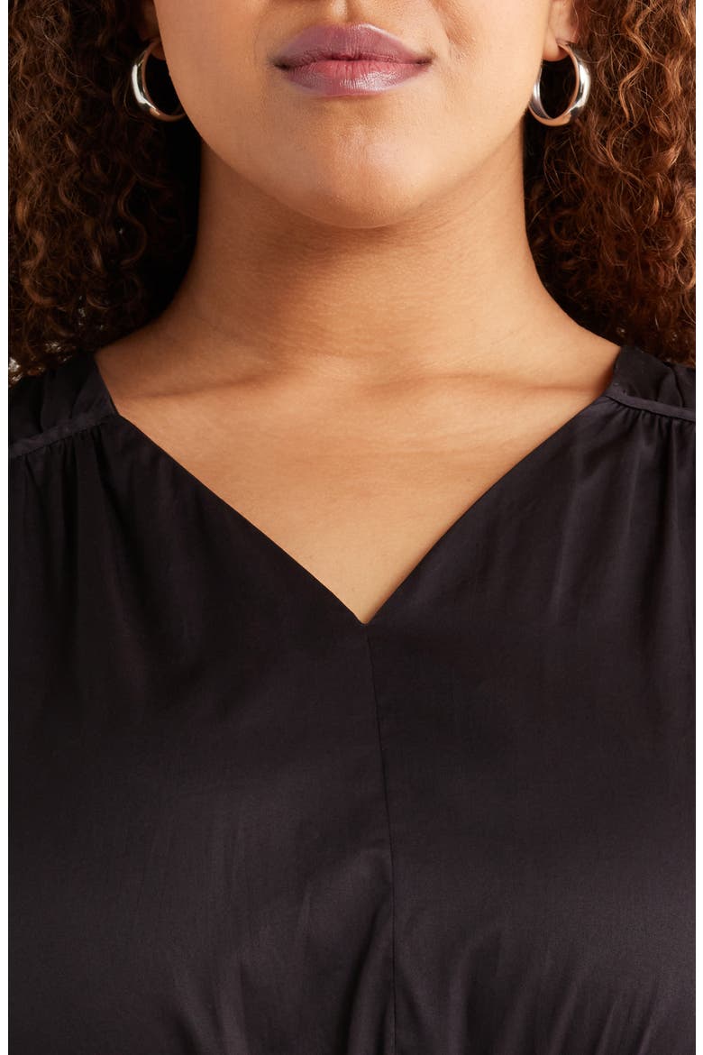 Arla Bubble Hem Cotton Dress, Alternate, color, BLACK