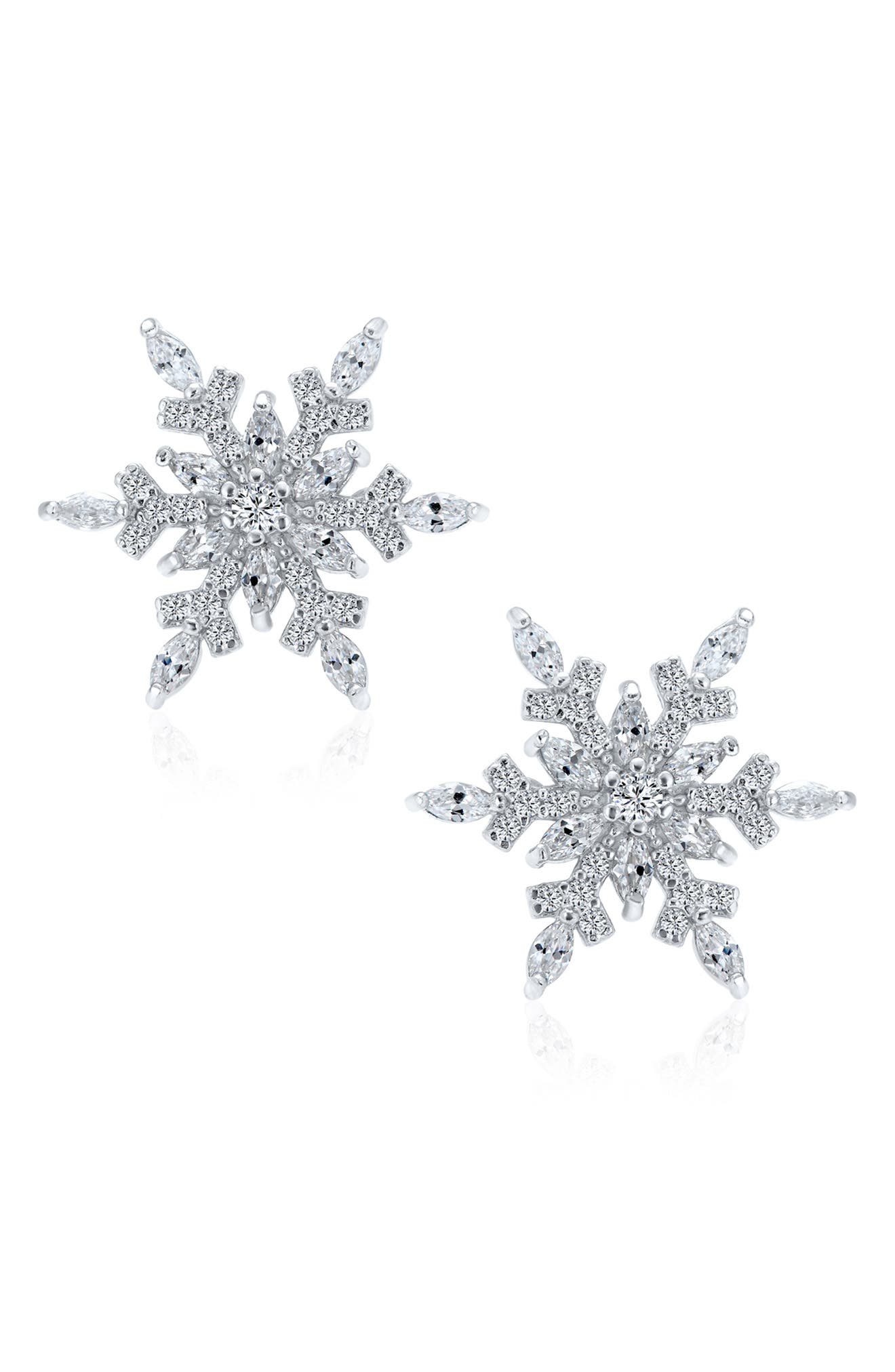BLING JEWELRY Big Holiday Snowflake Earrings