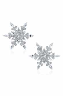 BLING JEWELRY Big Holiday Snowflake Earrings